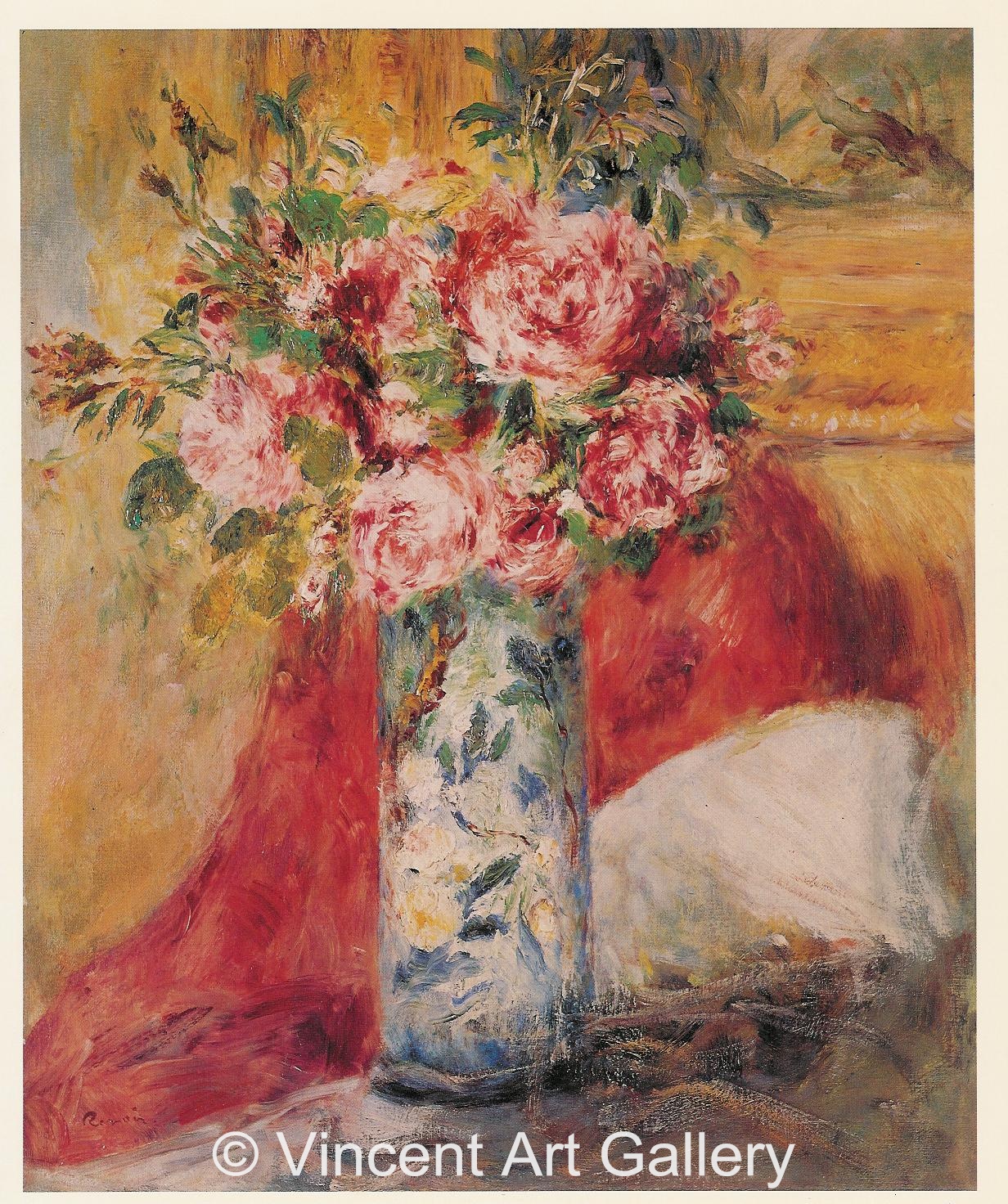 A304, RENOIR, Roses in a Vase